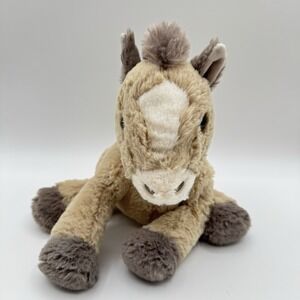 Hallmark Plush Horse Beige Gray Stuffed Animal Sitting Pony 9" Toy Lovey 2011